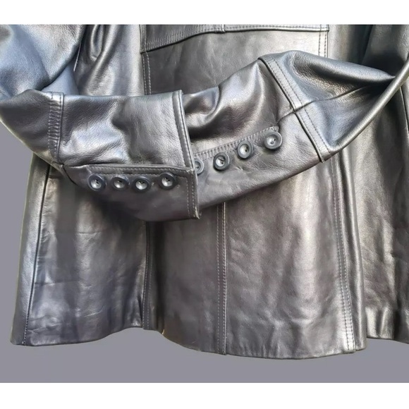 Guess Black Genuine Leather Double Breasted Jacket - Picture 15 of 16